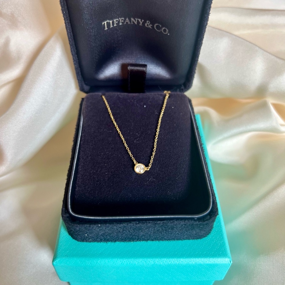 Elsa Peretti Tiffany’s Necklace with .17 carat diamond and 16” chain.